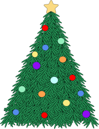 Christmas Lights Clipart My Cute Graphics - Christmas Tree Clip Art (318x412), Png Download