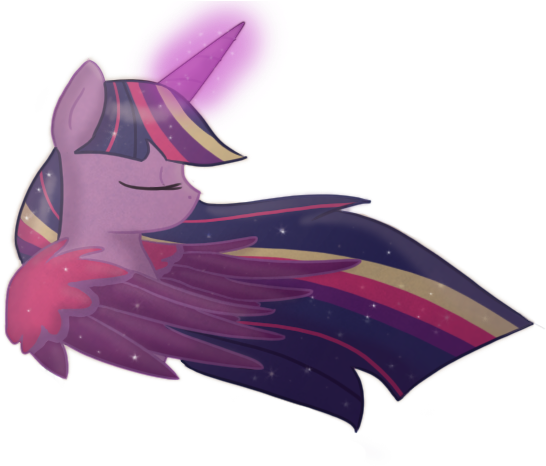 Tsupirka, Eyes Closed, Female, Magic, Mare, Pony, Profile, - Twilight Sparkle (726x476), Png Download