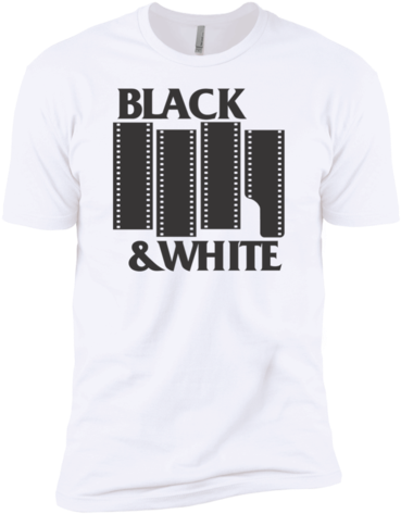 Black & White Film Premium Short Sleeve T-shirt - Black Flag (480x480), Png Download