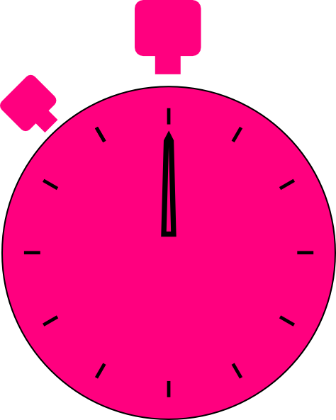 Pink Stopwatch Clipart (474x593), Png Download