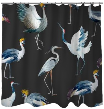 Watercolor Vector African Crane Pattern Shower Curtain - Watercolor Painting (400x400), Png Download