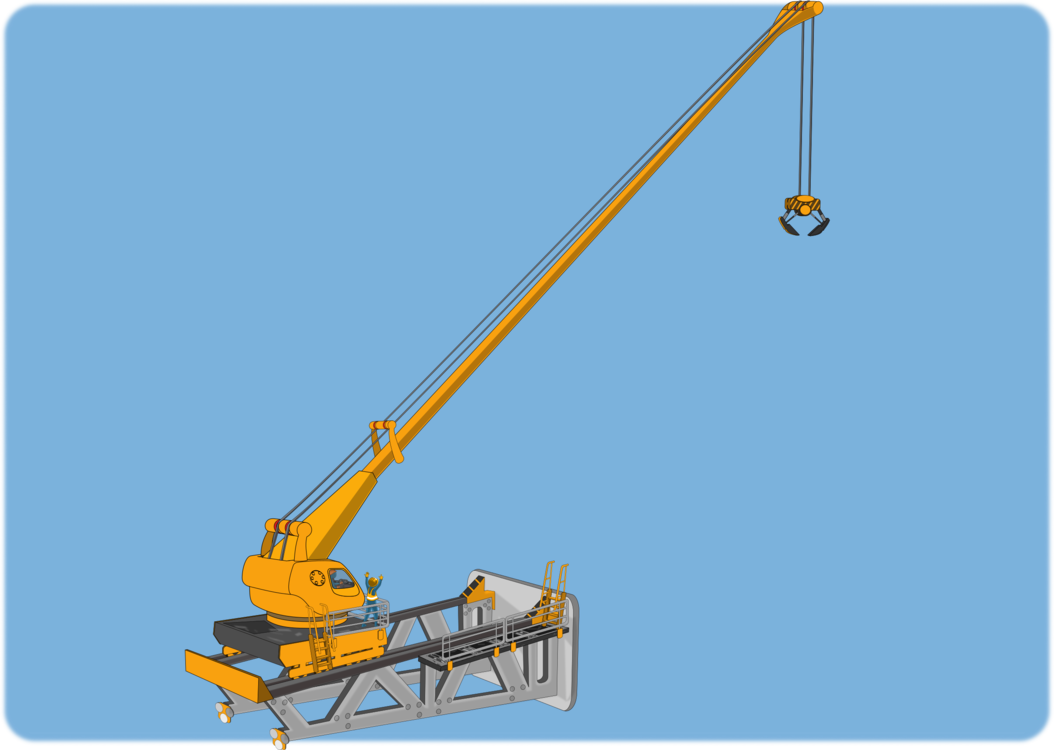 Crane Drawing Construction Machine Painting - Clip Art (1054x750), Png Download