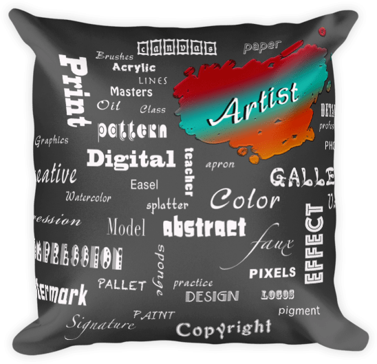 Artist Square Pillow - Cushion (600x600), Png Download
