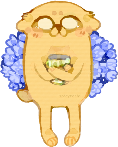 Yellow Dog Clutching Jar Of Pickles - Cartoon (472x536), Png Download