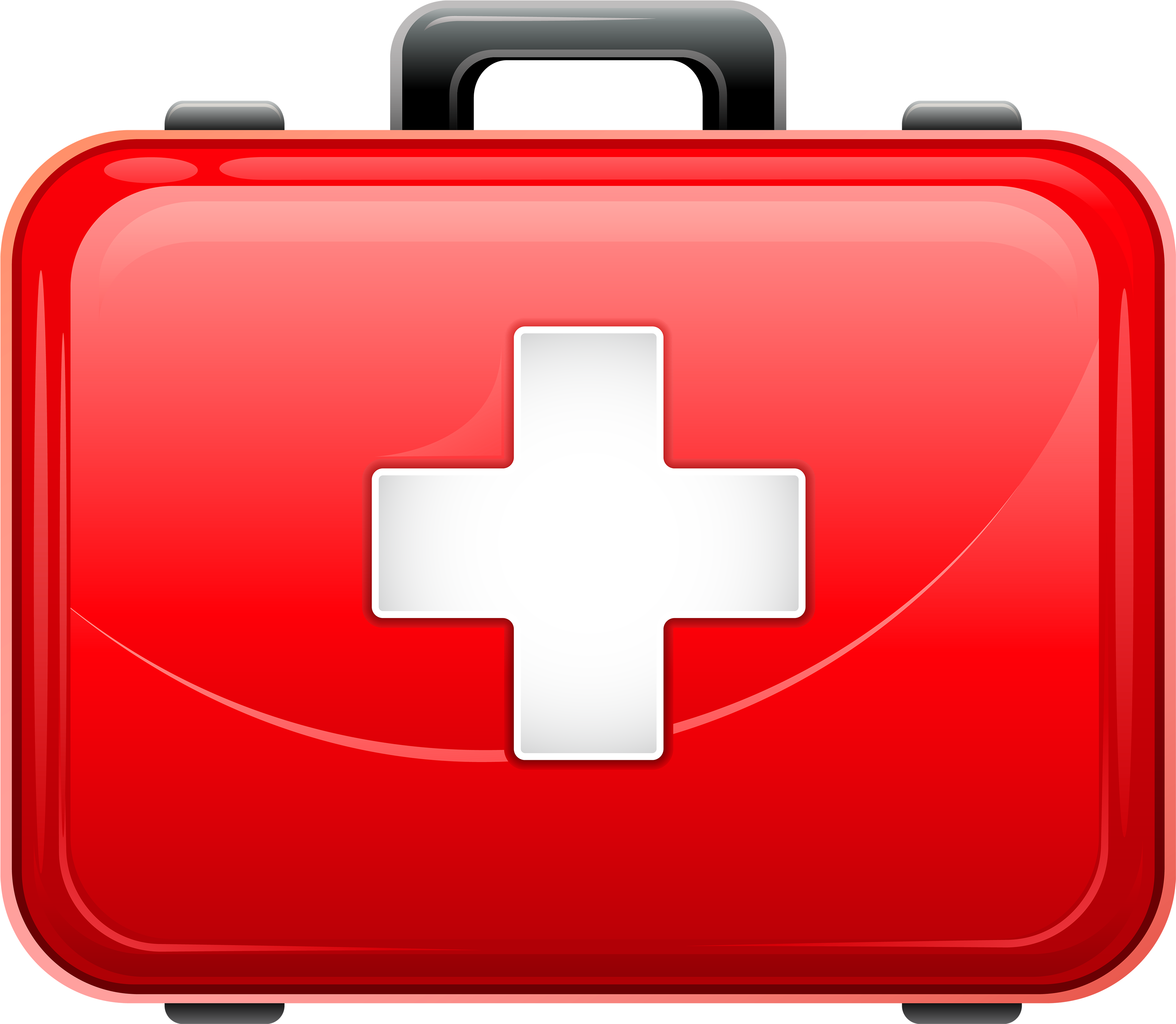 Red Medical Bag Png Clipart - Clipart First Aid Box (3500x3048), Png Download