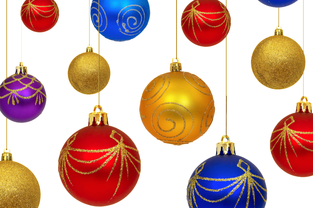 Colored Sphere Christmas Png - Christmas Ornaments Throw Blanket (1024x682), Png Download