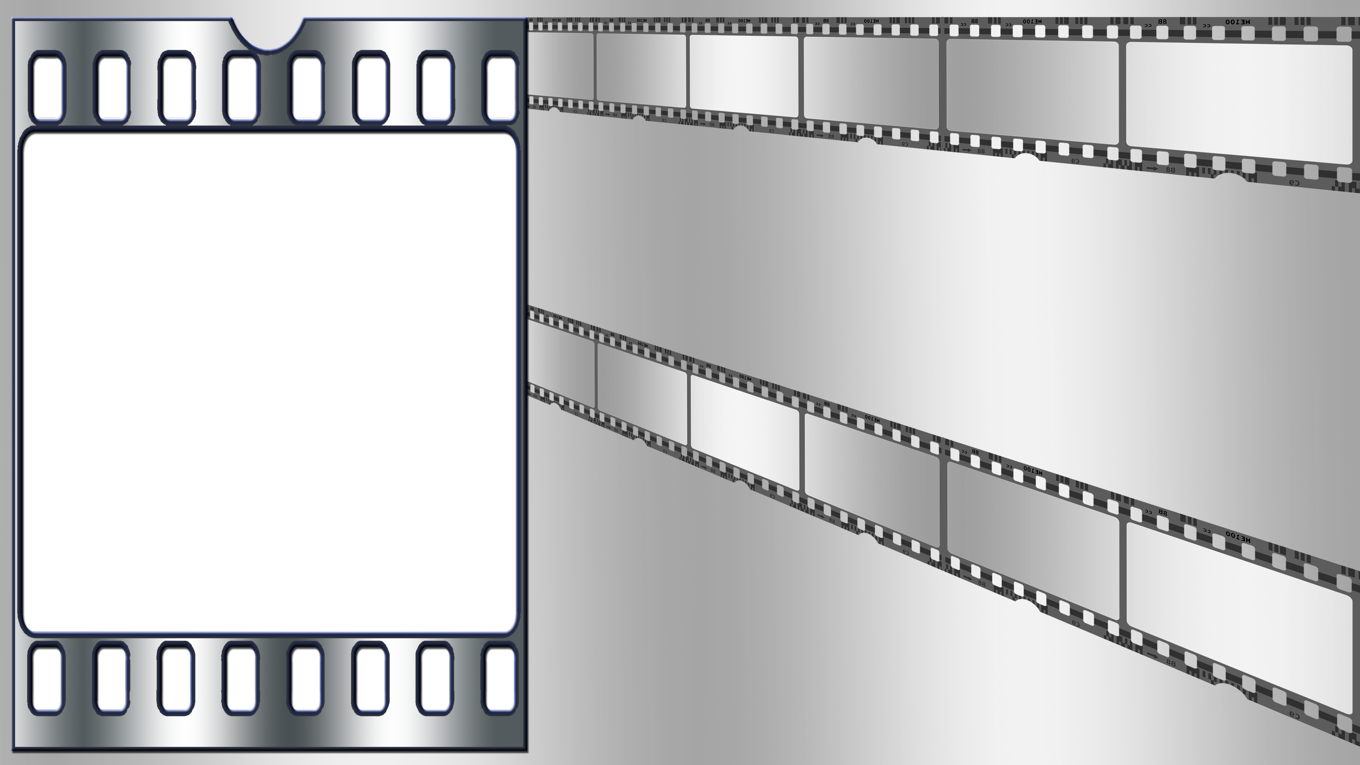Painted Black And White Film Strip - พื้น หลัง รูป ฟิล์ม (4535x2551), Png Download