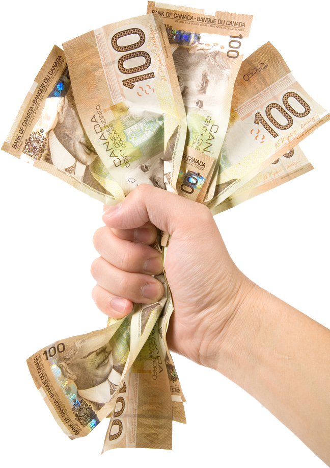 Make Money Of Your Old Car - Canadian Money Hand Png (667x1000), Png Download