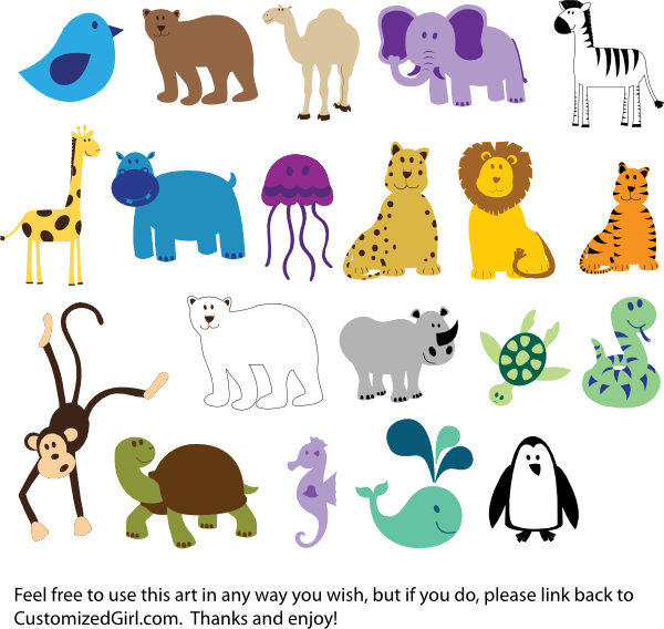 Cute Animals Svg Clip Arts 600 X 568 Px (600x568), Png Download