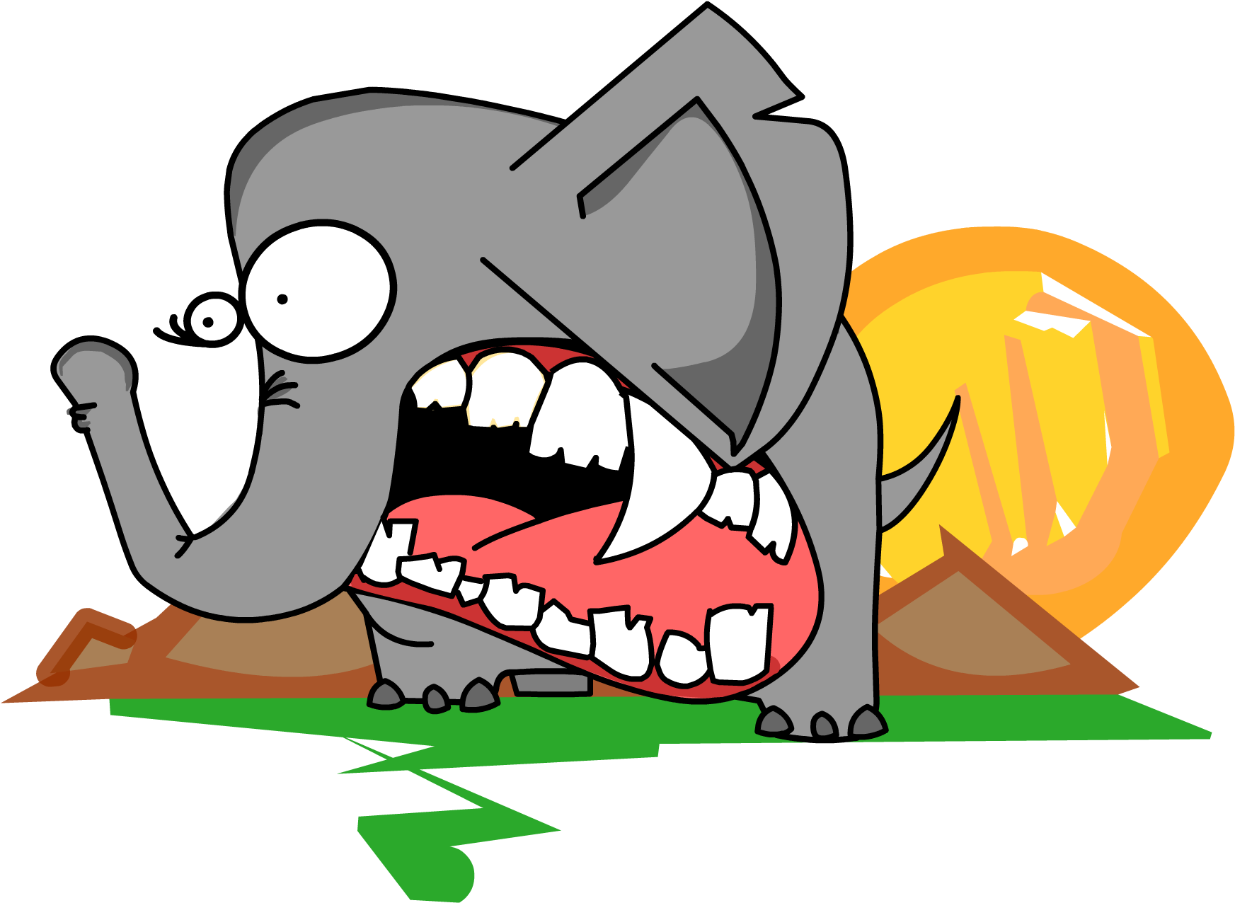 Scared Animals - Drawing (2292x1667), Png Download