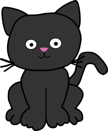Tag For Cute Cat Cartoon Pictures - Black Cat Clipart Cute (349x420), Png Download