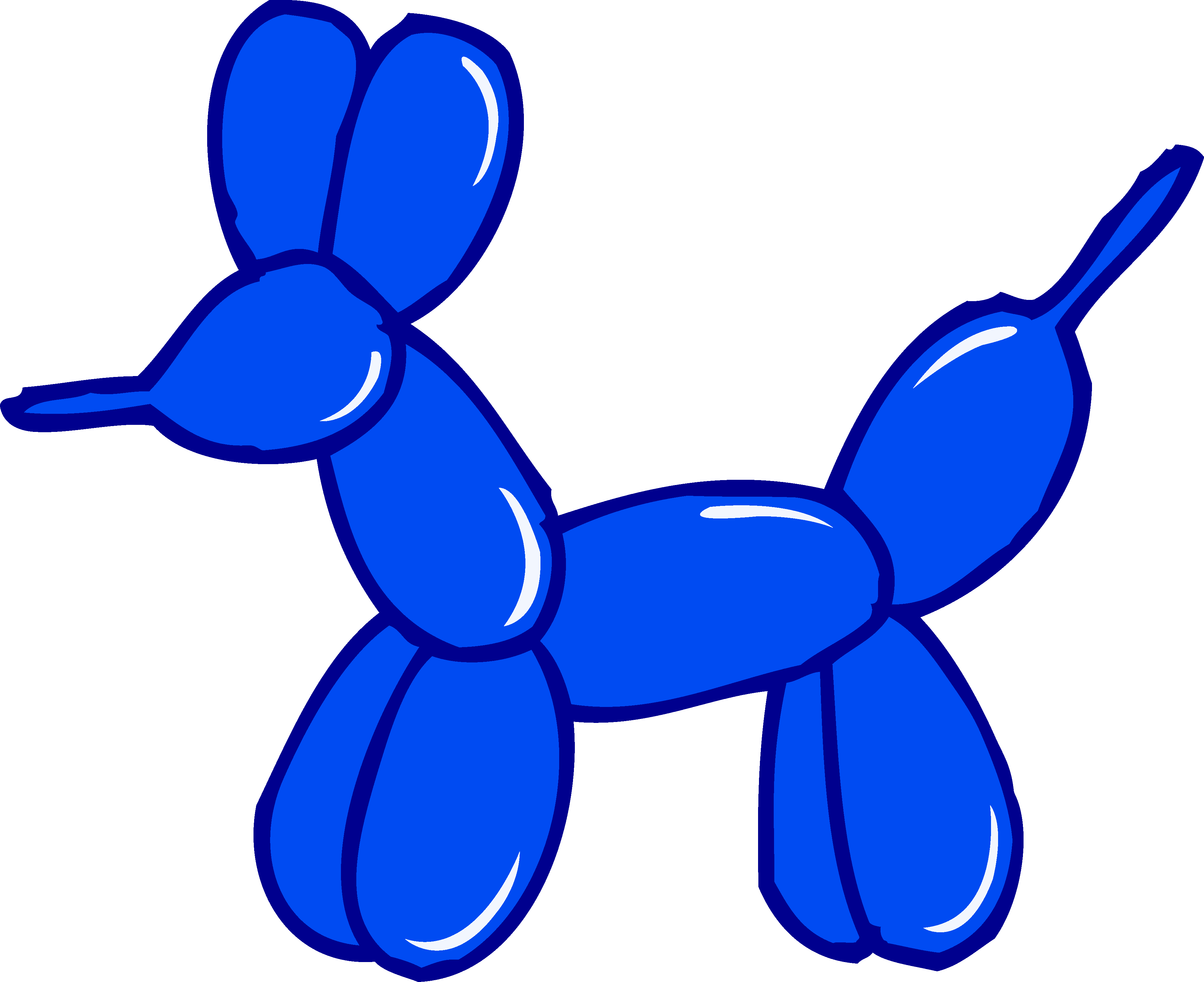 Cute Blue Balloon Animal - Balloon Animal Clipart Png (3923x3199), Png Download