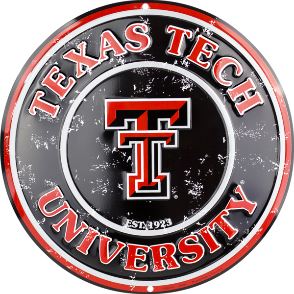 Texas Tech Red Raiders Circle Sign (600x600), Png Download