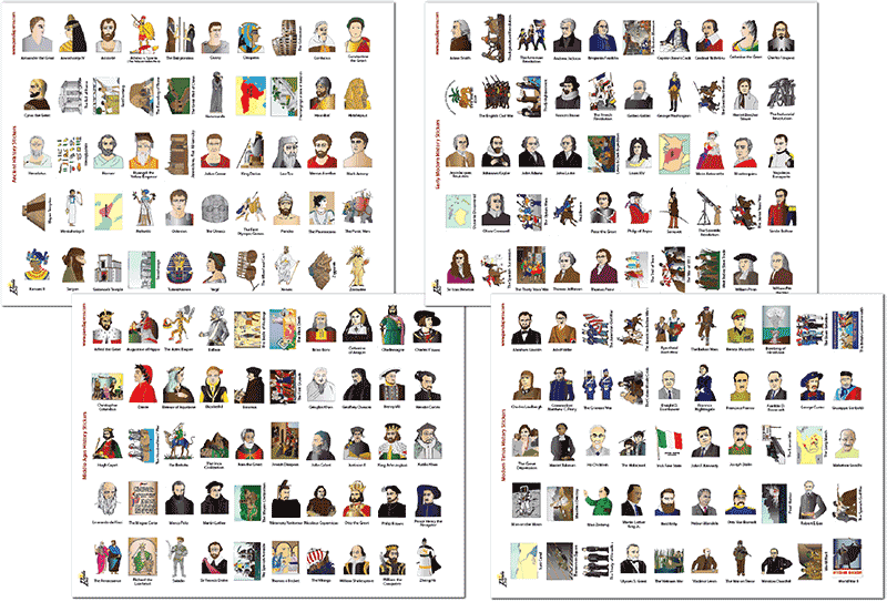 History Odyssey Timeline Sticker Pack (800x543), Png Download