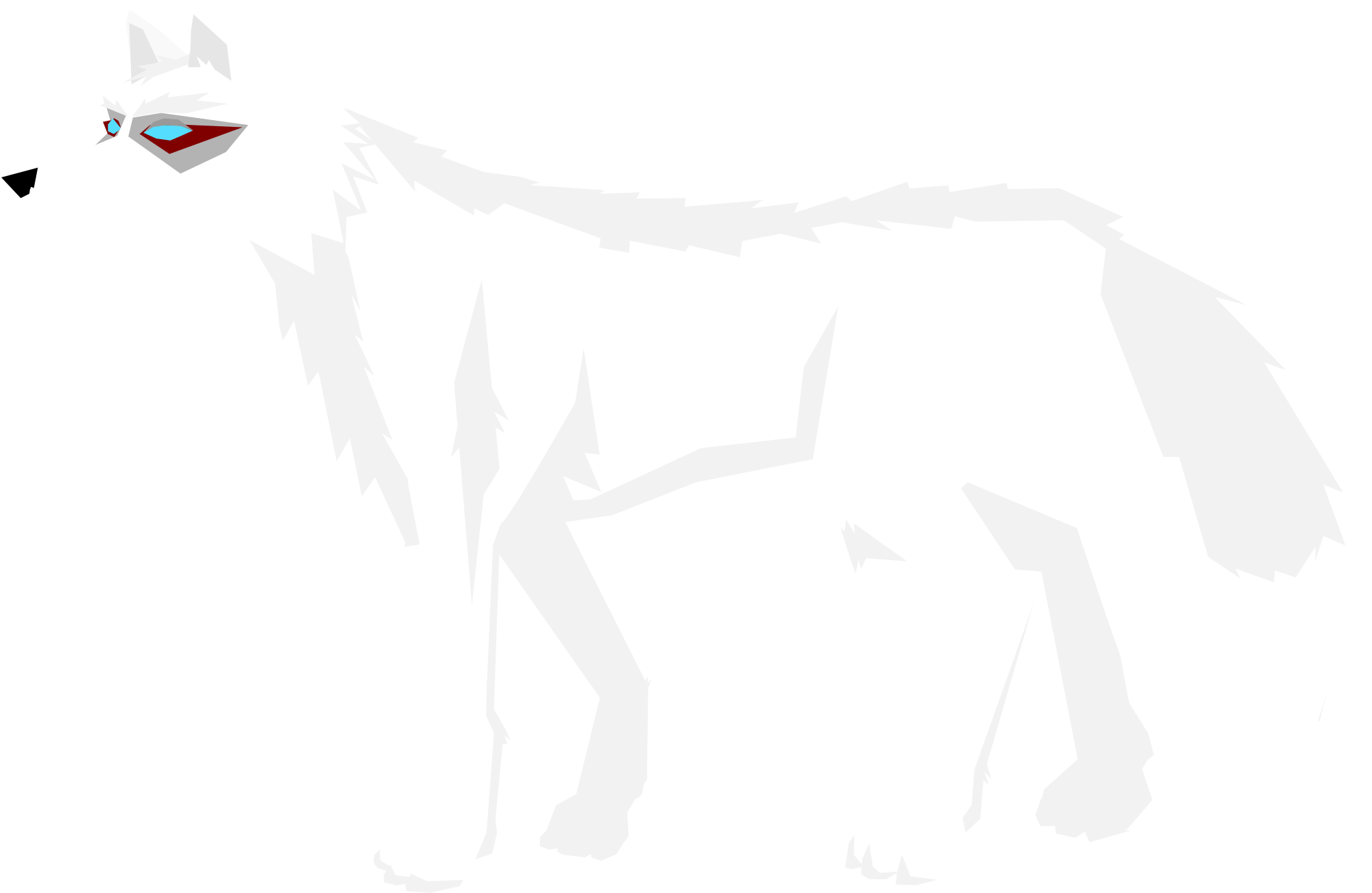 This Free Icons Png Design Of Frost Wolf Without Background (2400x1814), Png Download