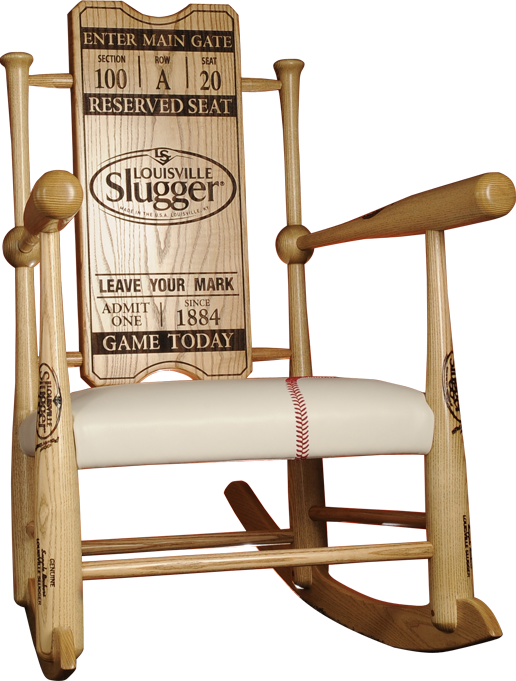 Original Custom Made Genuine Baseball Bat Rocking Chairs (516x681), Png Download