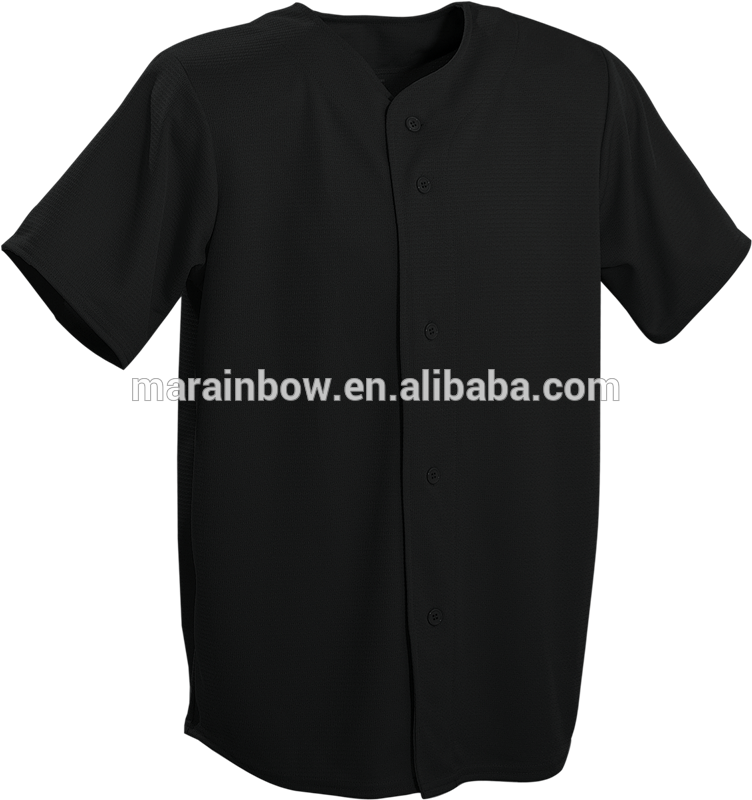 Negro Liso De Jersey De Béisbol De Encargo Al Por Mayor (752x800), Png Download