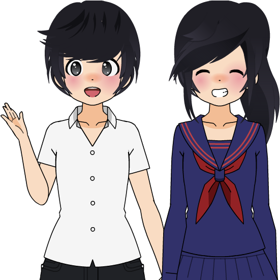 Senpai And Yan (579x550), Png Download