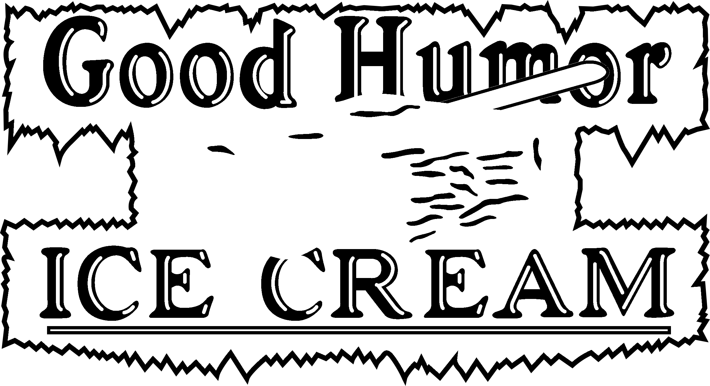 Good Humor 2 Logo Black And White (2400x1308), Png Download