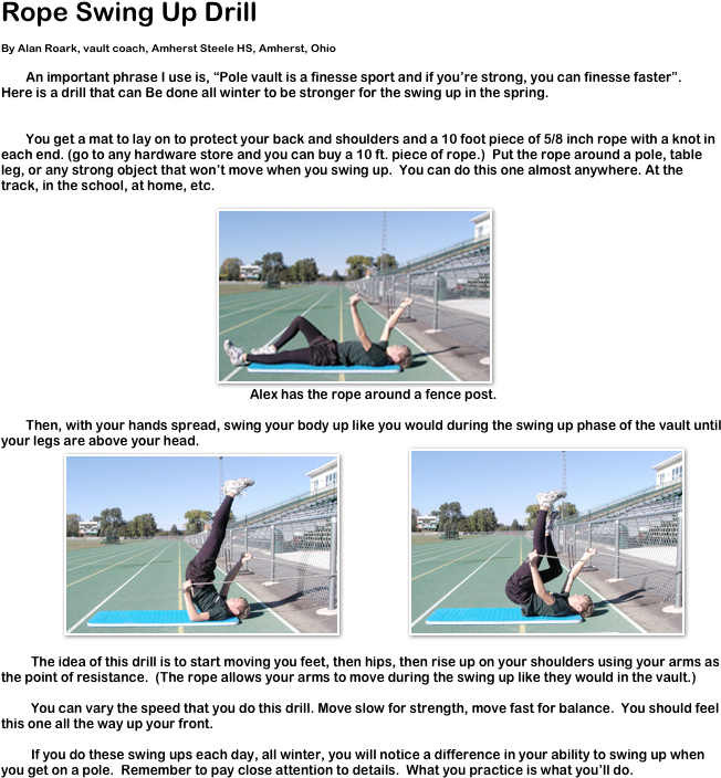 Rope Swing Up Drill By Alan Roark, Vault Coach, Amherst (682x1052), Png Download