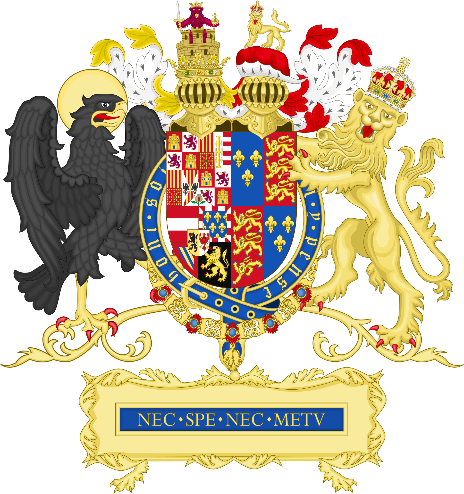 Historicalarms Of Philip Ii Of Spain From 1556-1558 (2000x2097), Png Download