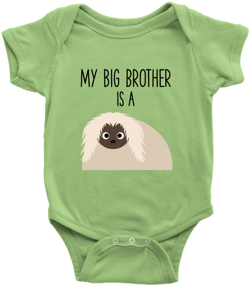 My Big Brother Is A Pekingese Baby Onesie Newborn Bodysuit (600x600), Png Download