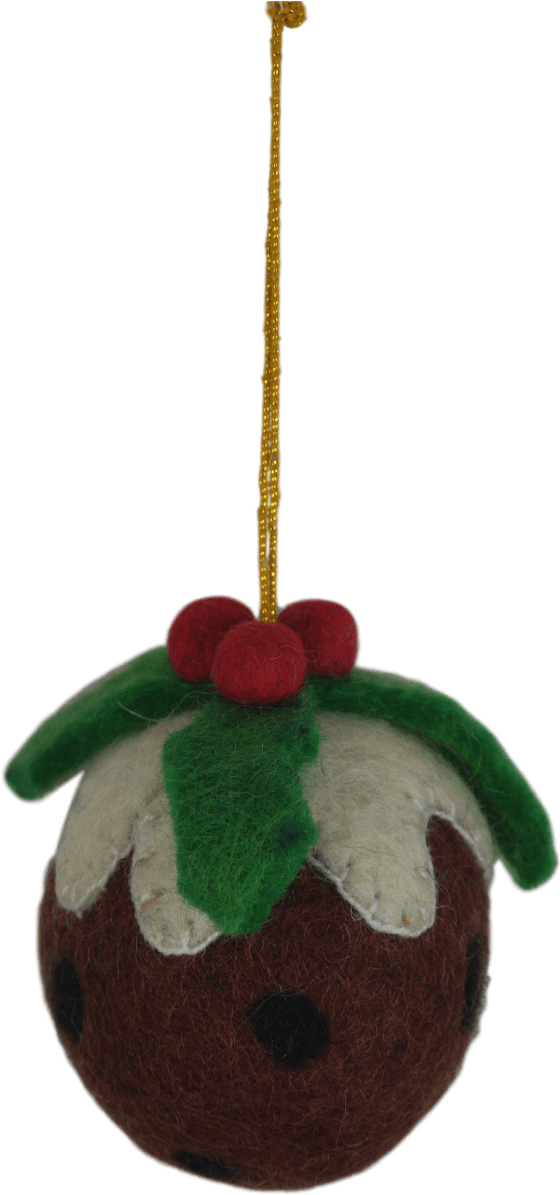 Felt Christmas Pudding Decoration (1000x1250), Png Download