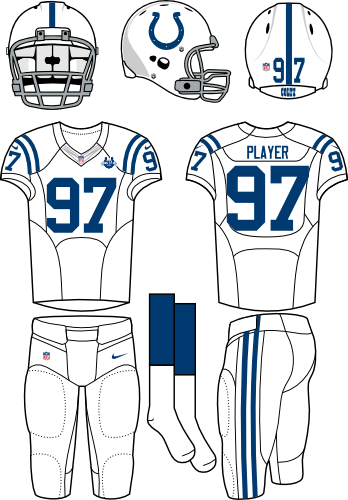 Indianapolis Colts Uniform - New York Jets Home Uniform (348x500), Png Download