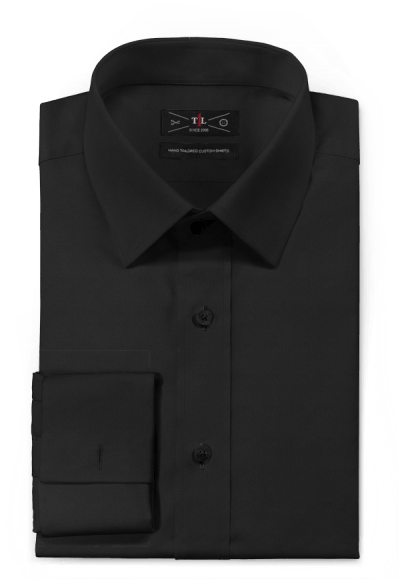 Black French Cuff Shirt - Black Slim Fit Mens Dress Shirt (400x585), Png Download