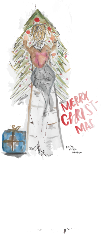 Watercolor Christmas Illustration - Illustration (323x747), Png Download