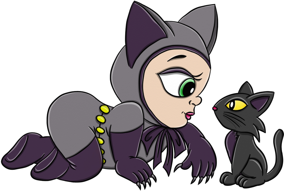 Sketch Of The Day - Baby Catwoman Png (1000x769), Png Download