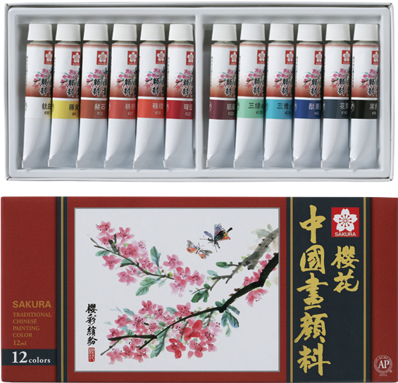 Traditional Chinese Painting Color - Sakura Traditional Chinese Painting Color (890x700), Png Download