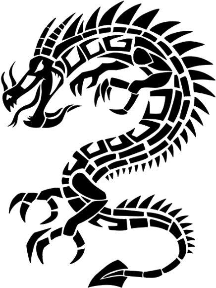 Dragon Left Tattoo - Dragon Tattoo Png (453x600), Png Download