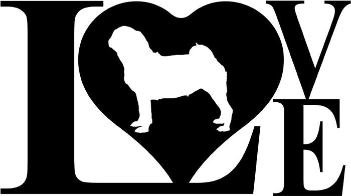 Dog Love Pug Decal Sticker - Black And White Dachshund Dog Vector (736x736), Png Download