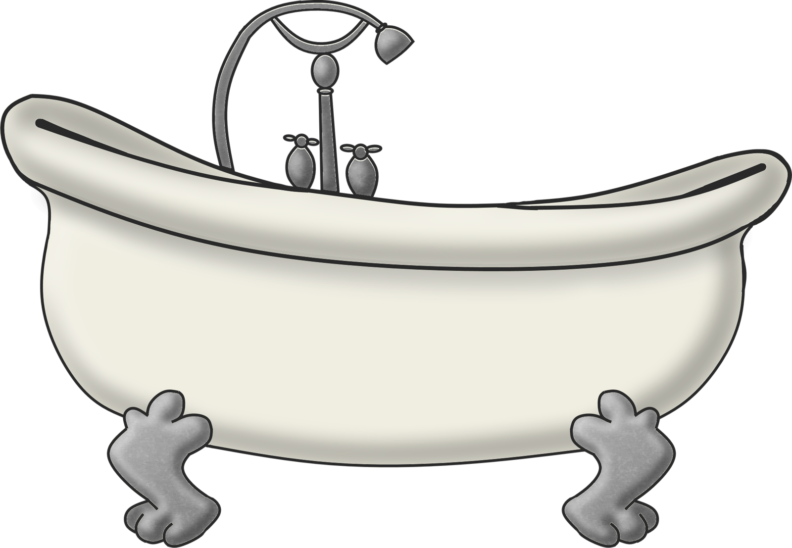 Tub Clipart Book - Bathtub Clipart (1600x1107), Png Download