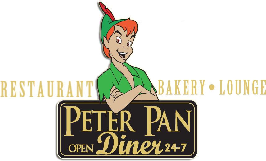 Clip Art Black And White Stock Best Diner In Fort Lauderdale - Peter Pan (1200x552), Png Download