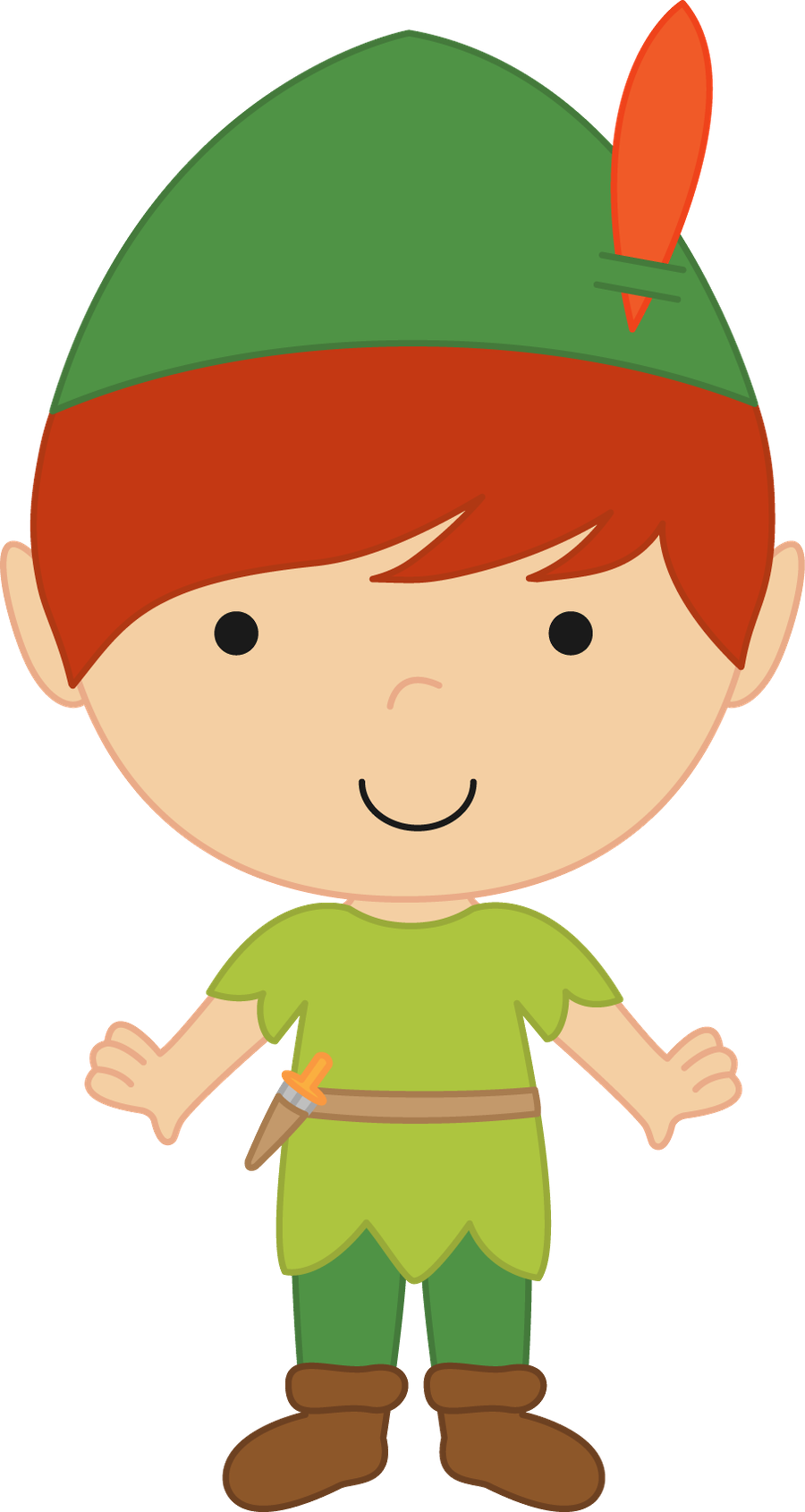 Neverland Friends Clipart - Clip Art Peter Pan (900x1690), Png Download
