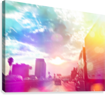 Blue Cloudy Sky On The Road With Colorful Bokeh Light - Blue (429x386), Png Download