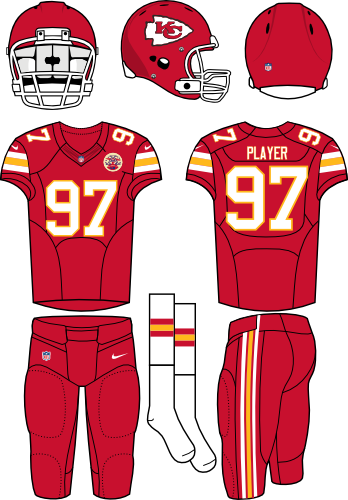 Kansas City Chiefs - New York Jets Home Uniform (348x500), Png Download