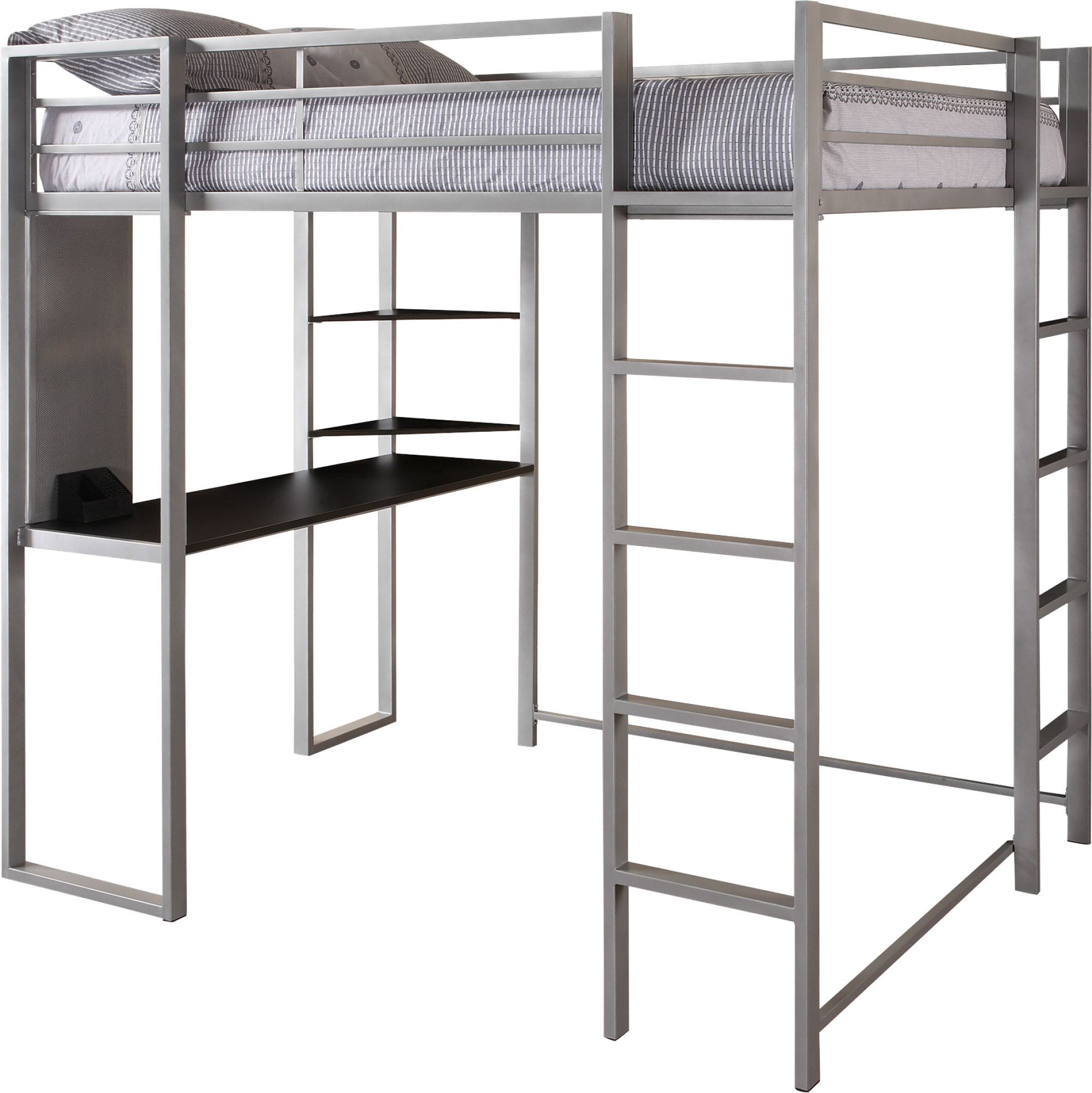 Dorel Dhp Full Metal Loft Bed Over Workstation Desk, - Dhp Abode Full Size Metal Loft Bed (abode Full Size (1998x2000), Png Download
