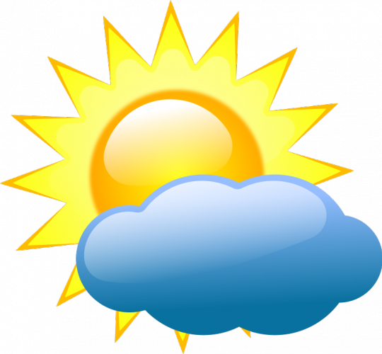 Pastel Colored Symbol For Partly Cloudy Sky Vector - Weather Symbols (540x500), Png Download