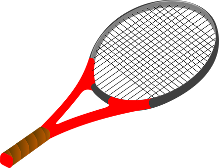Tennis Racket Drawing Isolated Racquet Spo - Cartoon Tennis Racket Png (443x340), Png Download