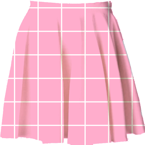 Pink Grid Skater Skirt - Clothing (700x700), Png Download