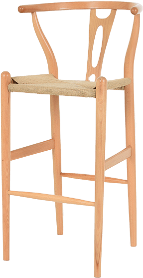 Wishbone Barstool Natural (600x600), Png Download