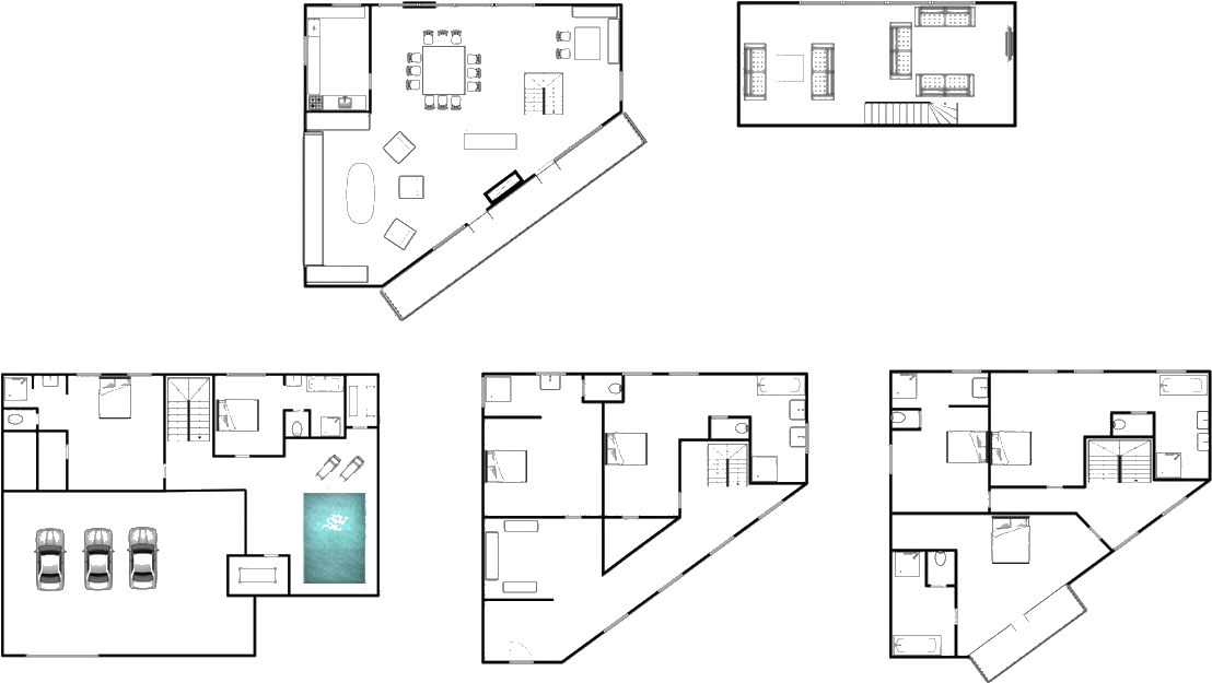 Chalet Layout (1330x940), Png Download