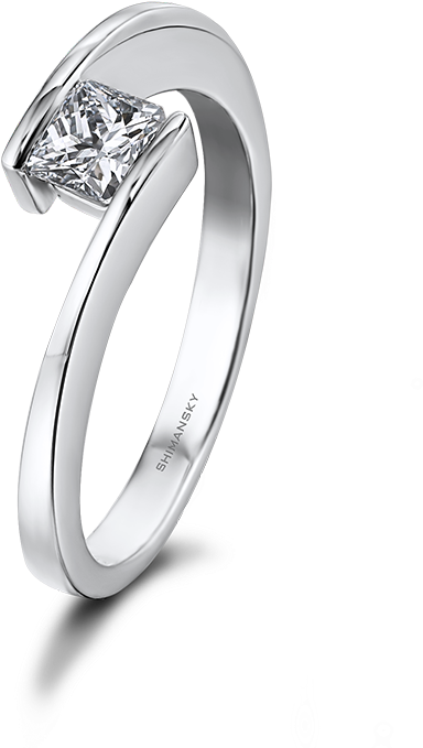 Shimansky My Girl Solitaire Overlap Engagement Ring (800x800), Png Download