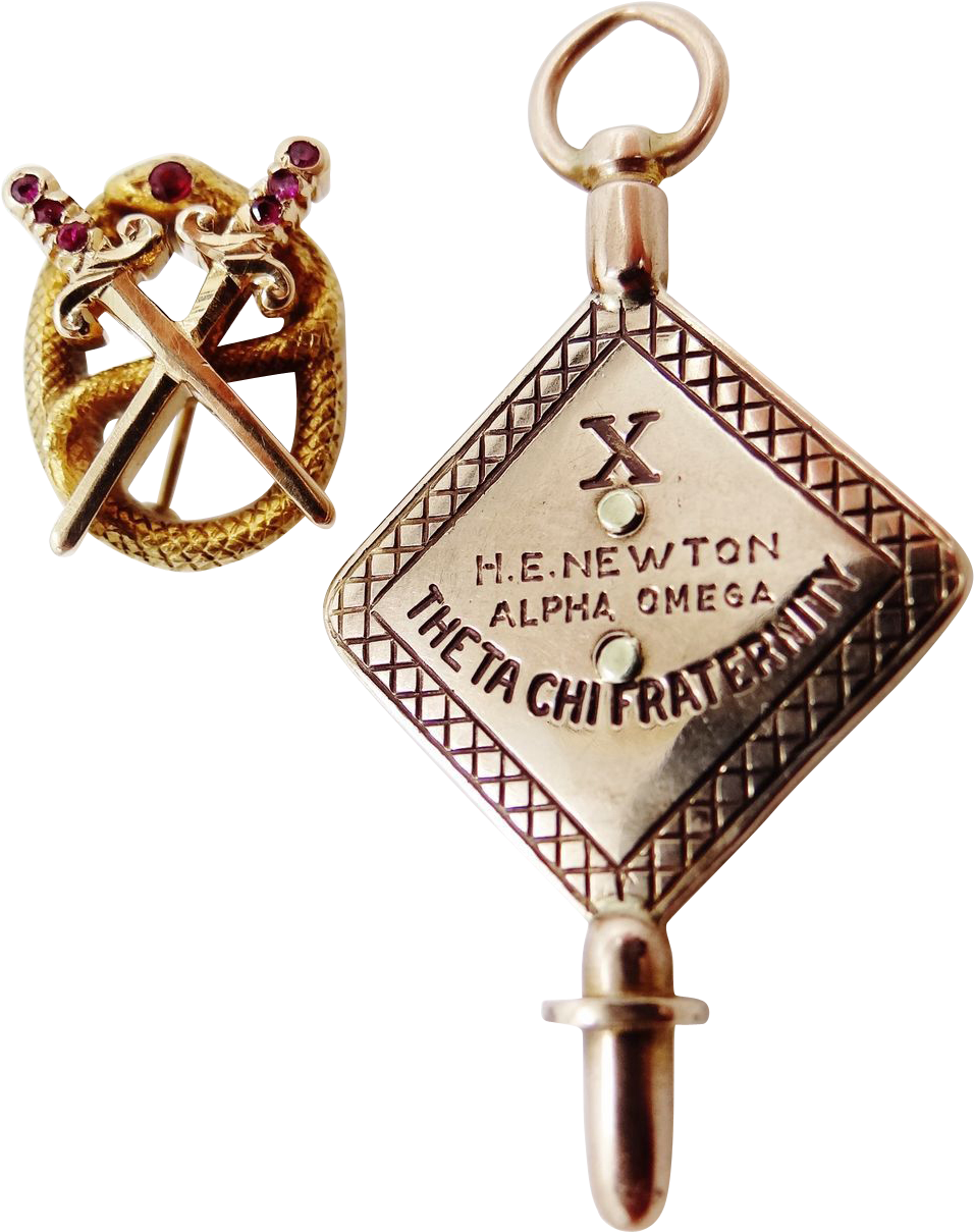 1931 Gold Lafayette College Theta Chi Fraternity Pin (1277x1277), Png Download