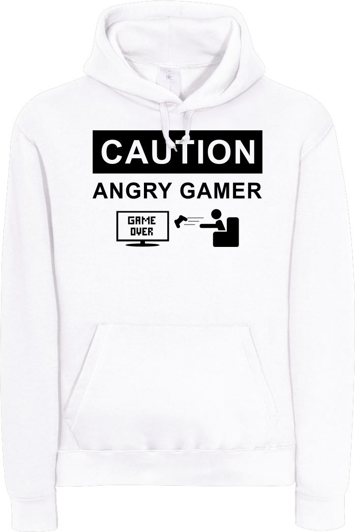 Angry Gamer Sweatshirt B&c Hooded (1044x1044), Png Download