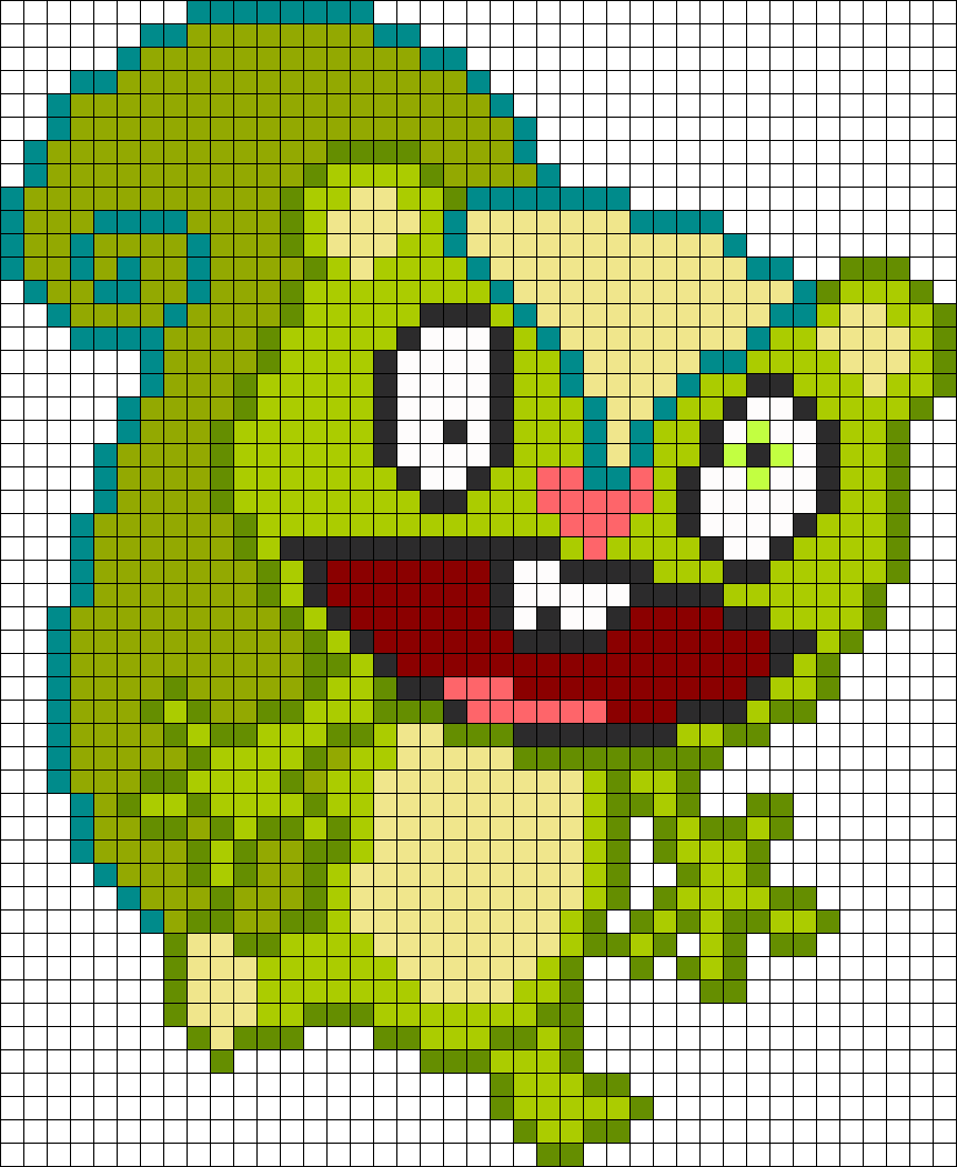 Nutty Happy Tree Friends Perler Bead Pattern / Bead (862x1051), Png Download