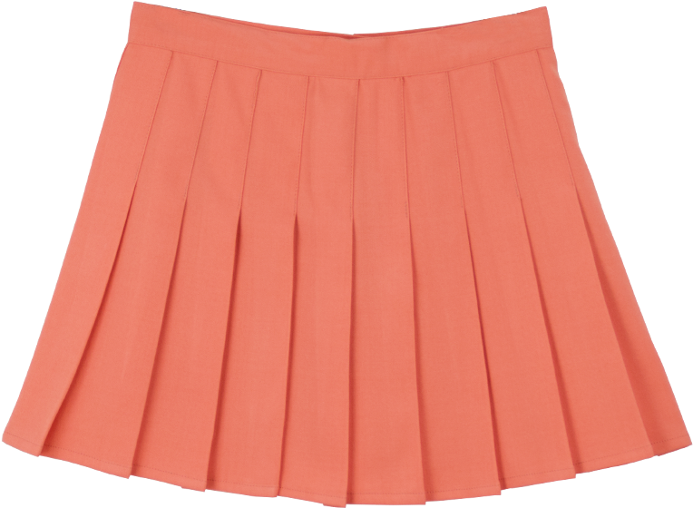 Orange Pleated Skirt - Skirt (800x800), Png Download
